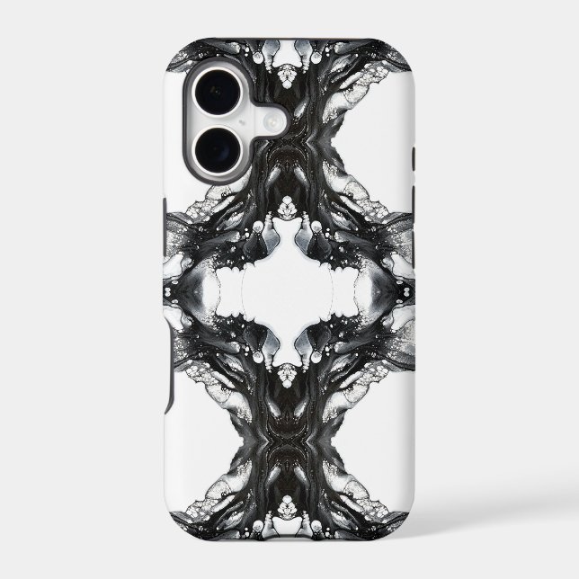 Light and Darkness Abstract Black White Fluid Art Case-Mate iPhone Case (Back)