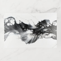Light and Darkness Abstract Black White Fluid Art