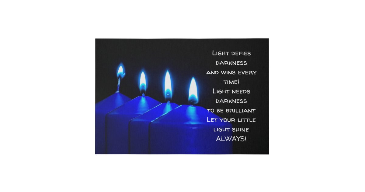 Light And Darkness Quote Blue Candles With Flame Faux Canvas Print Zazzle Com