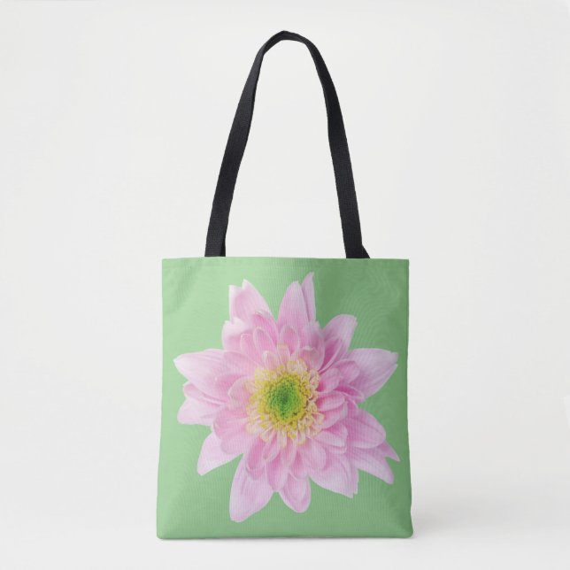 Light and feminine Pink mum on a tote (Front)