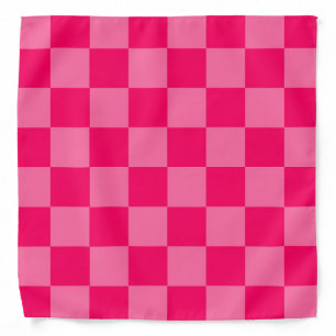 Light and Hot Pink Checker Pattern Design  Bandana