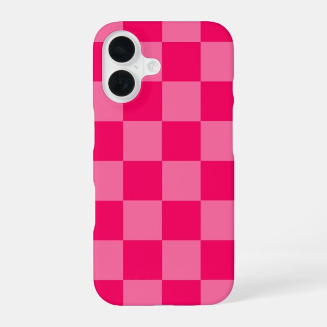 Light and Hot Pink Checker Pattern Design  Iphone Case (Back)
