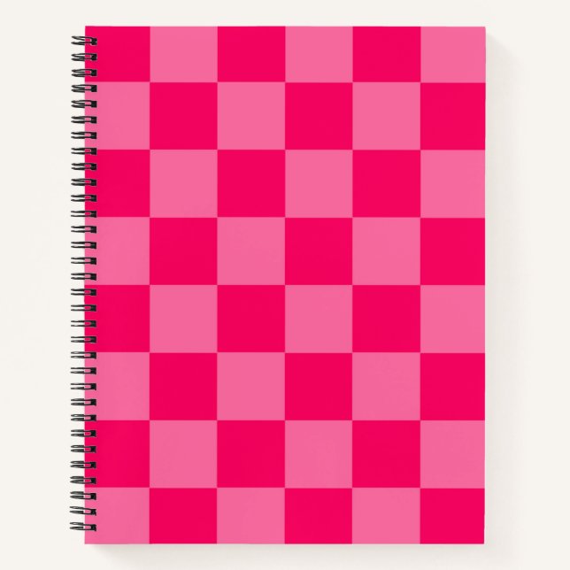 Light and Hot Pink Checker Pattern Design  Notebook (Front)