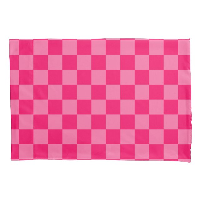 Light and Hot Pink Checker Pattern Design  Pillow Case (Front)