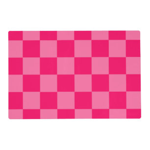 Light and Hot Pink Checker Pattern Design  Placemat