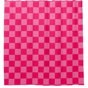 Light and Hot Pink Checker Pattern Design Shower Curtain