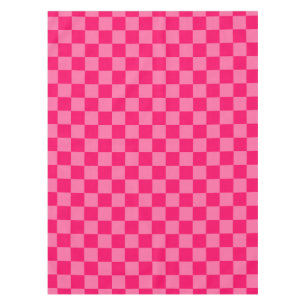Light and Hot Pink Checker Pattern Design Tablecloth