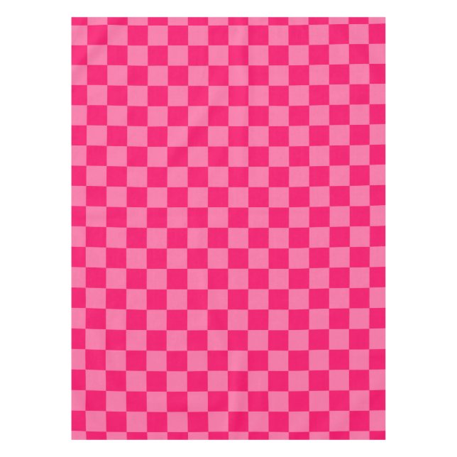 Light and Hot Pink Checker Pattern Design  Tablecloth (Front)