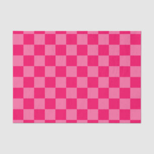 Light and Hot Pink Checker Pattern Design Tissue Paper