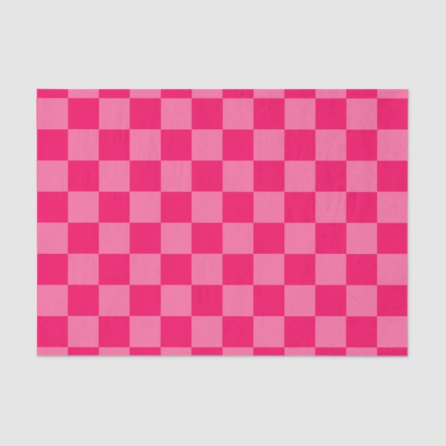 Light and Hot Pink Checker Pattern Design  Tissue Paper (Front)