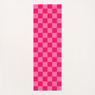 Light and Hot Pink Checker Pattern Design Yoga Mat
