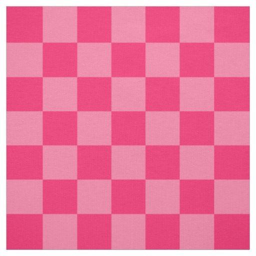 Light and Hot Pink Checker Pattern Textile Fabric