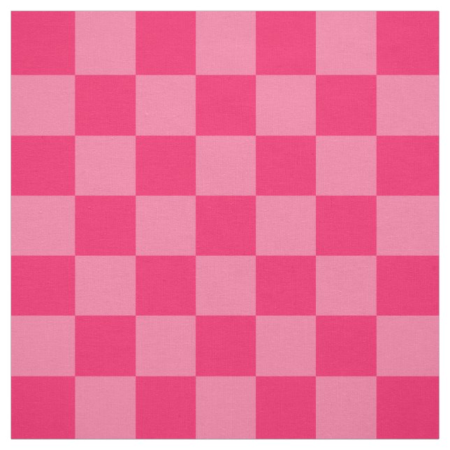 Light and Hot Pink Checker Pattern Textile Fabric (Swatch)