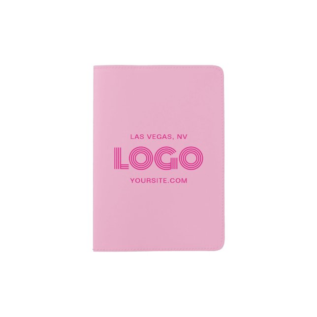 Light and Hot Pink Logo Promo  Passport Holder (Front)