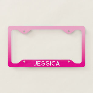 Light and Hot Pink Ombre License Plate Frame