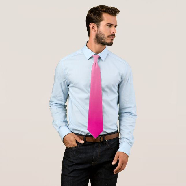 Light and Hot Pink Ombre Neck Tie (In Situ)