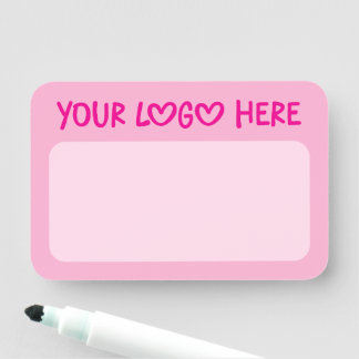 Light and Hot Pink One Line Business Logo Name Tag