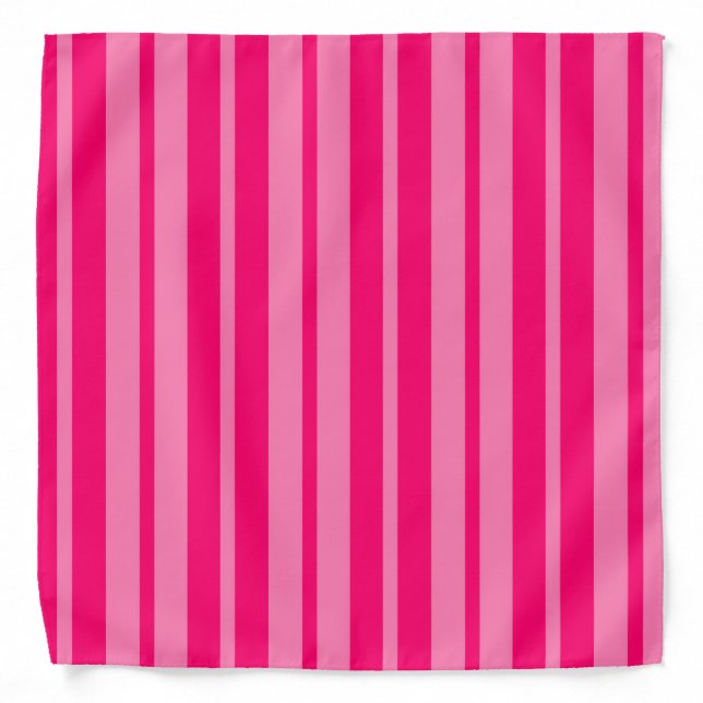 Light and Hot Pink Stylish Stripes Pattern Design  Bandana (Front)