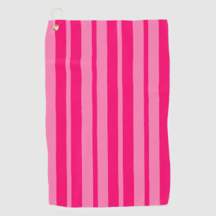 Light and Hot Pink Stylish Stripes Pattern Design  Golf Towel