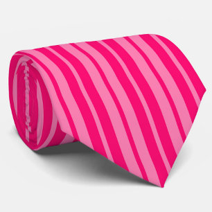 Light and Hot Pink Stylish Stripes Pattern Design Neck Tie