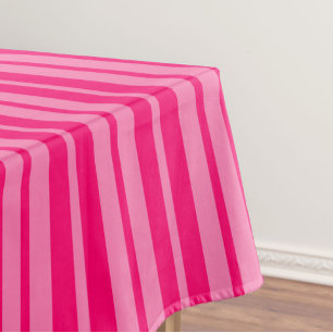 Light and Hot Pink Stylish Stripes Pattern Design  Tablecloth
