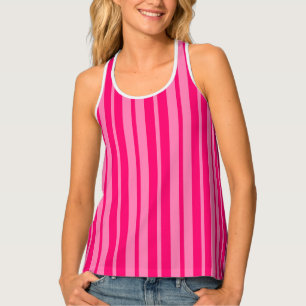 Light and Hot Pink Stylish Stripes Pattern Design Tank Top
