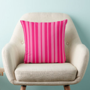 Light and Hot Pink Stylish Stripes Pattern Design Throw Pillow