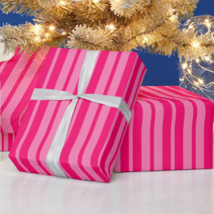 Light and Hot Pink Stylish Stripes Pattern Design  Wrapping Paper