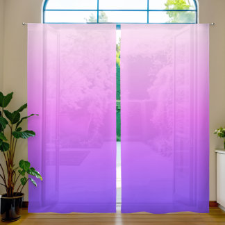 Light and Hot Pink Violet Ombre Sheer Curtains