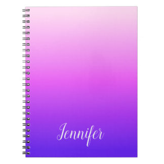 Light and Hot Pink Violet Personalized Ombre Notebook