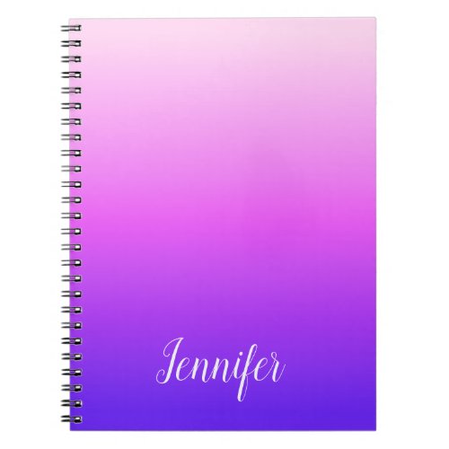 Light and Hot Pink Violet Personalized Ombre Notebook