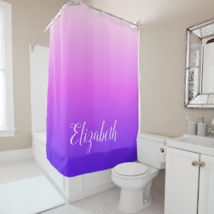 Light and Hot Pink Violet Personalized Ombre Shower Curtain