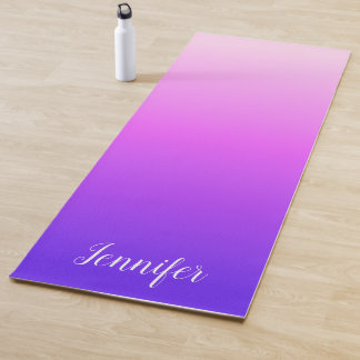 Light and Hot Pink Violet Personalized Ombre Yoga Mat