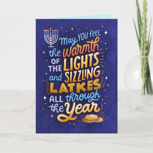 Light and Latkes Non_Photo Hanukkah Greeting Card