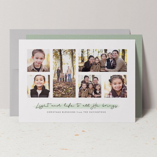 Light and life religious holiday photo card