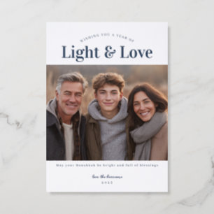 Light and Love Hanukkah Letterpress Photo Cards