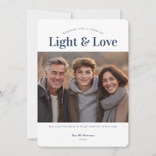 Light and Love Hanukkah Photo Holiday Card