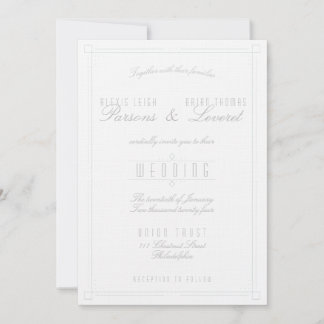Light and Simple Art Deco Wedding Invitation