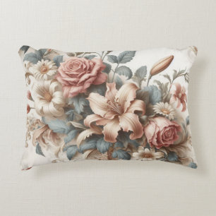 Light Antique Floral Perfection Accent Pillow