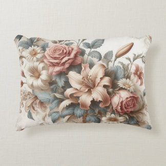 Light Antique Floral Perfection Accent Pillow