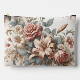 Light Antique Floral Perfection Accessory Pouch