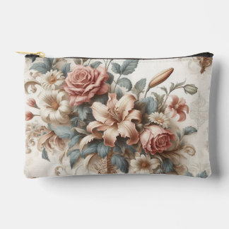 Light Antique Floral Perfection Accessory Pouch