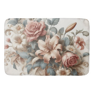 Light Antique Floral Perfection Bath Mat