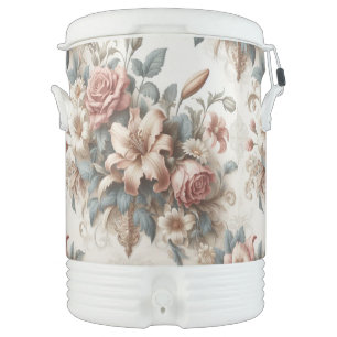 Light Antique Floral Perfection Beverage Cooler