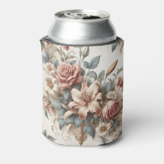 Light Antique Floral Perfection Can Cooler