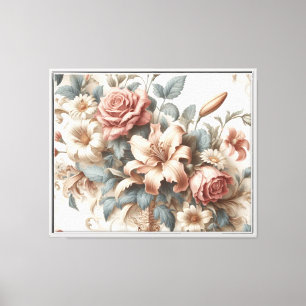 Light Antique Floral Perfection Canvas Print