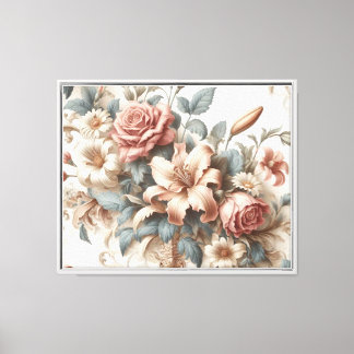 Light Antique Floral Perfection Canvas Print