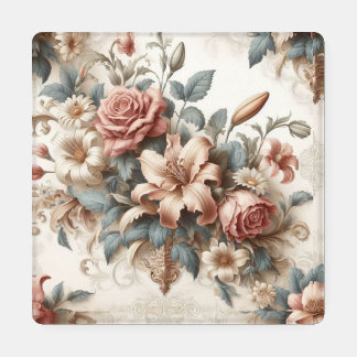 Light Antique Floral Perfection Coaster Set
