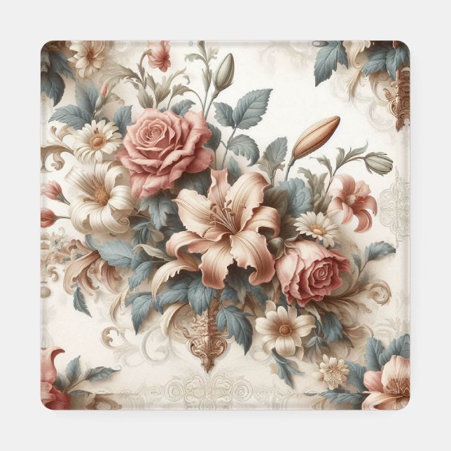 Light Antique Floral Perfection Coaster Set (Single)