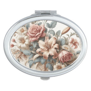 Light Antique Floral Perfection Compact Mirror